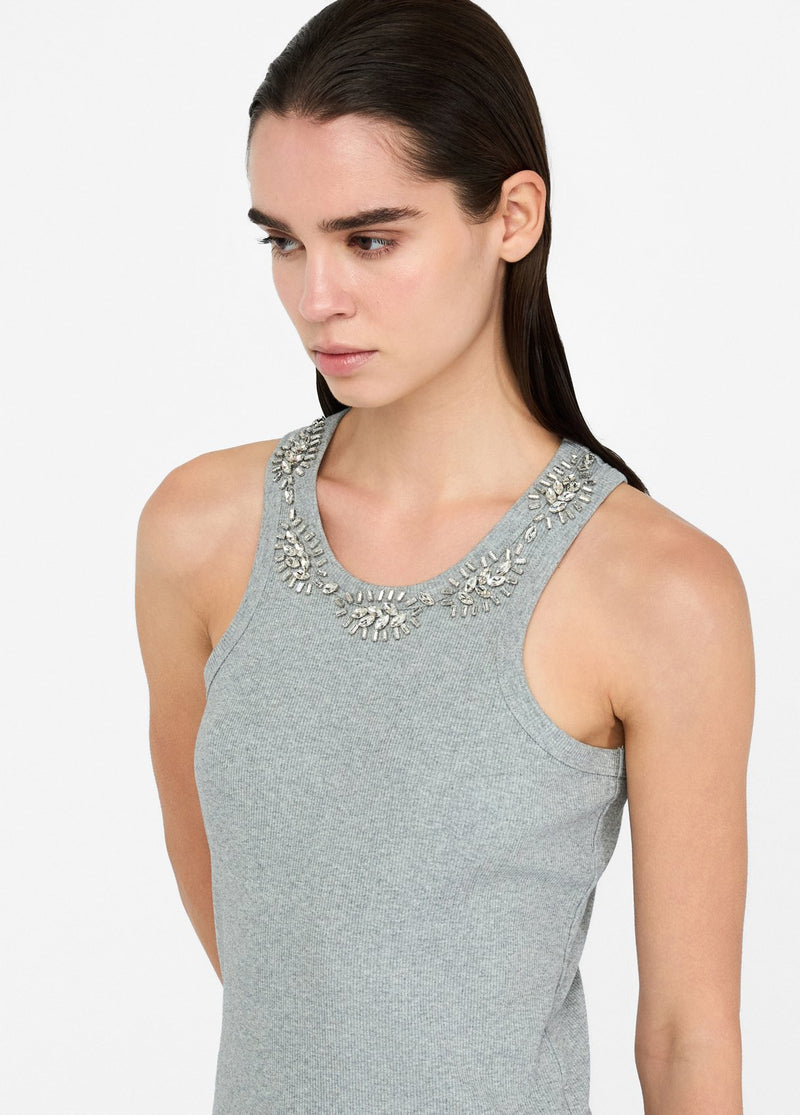 Top With Bejewelled Appliqués