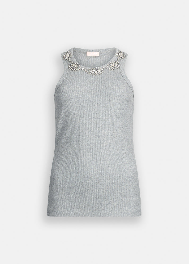 Top With Bejewelled Appliqués
