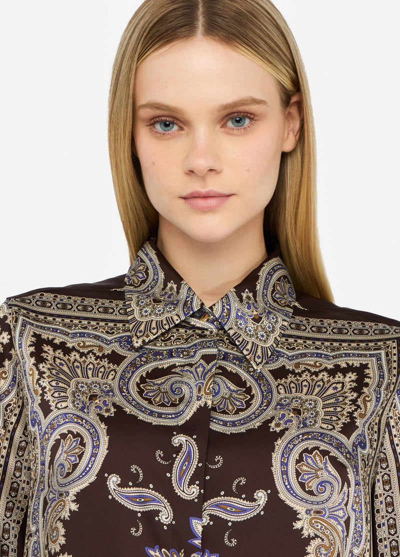 Printed Twill Shirt Brown