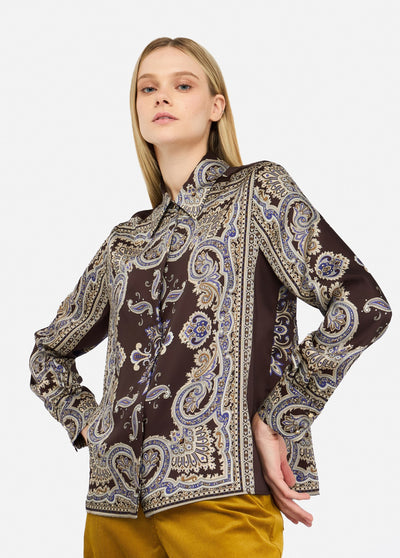 Printed Twill Shirt Brown