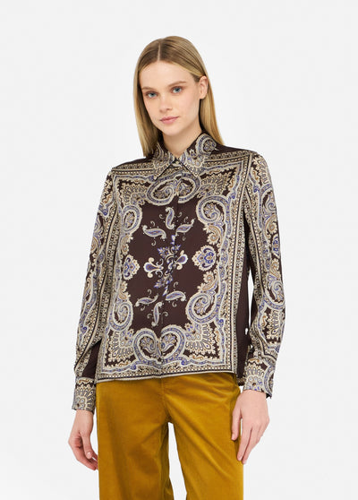 Printed Twill Shirt Brown
