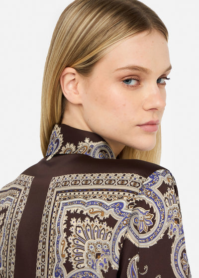 Printed Twill Shirt Brown