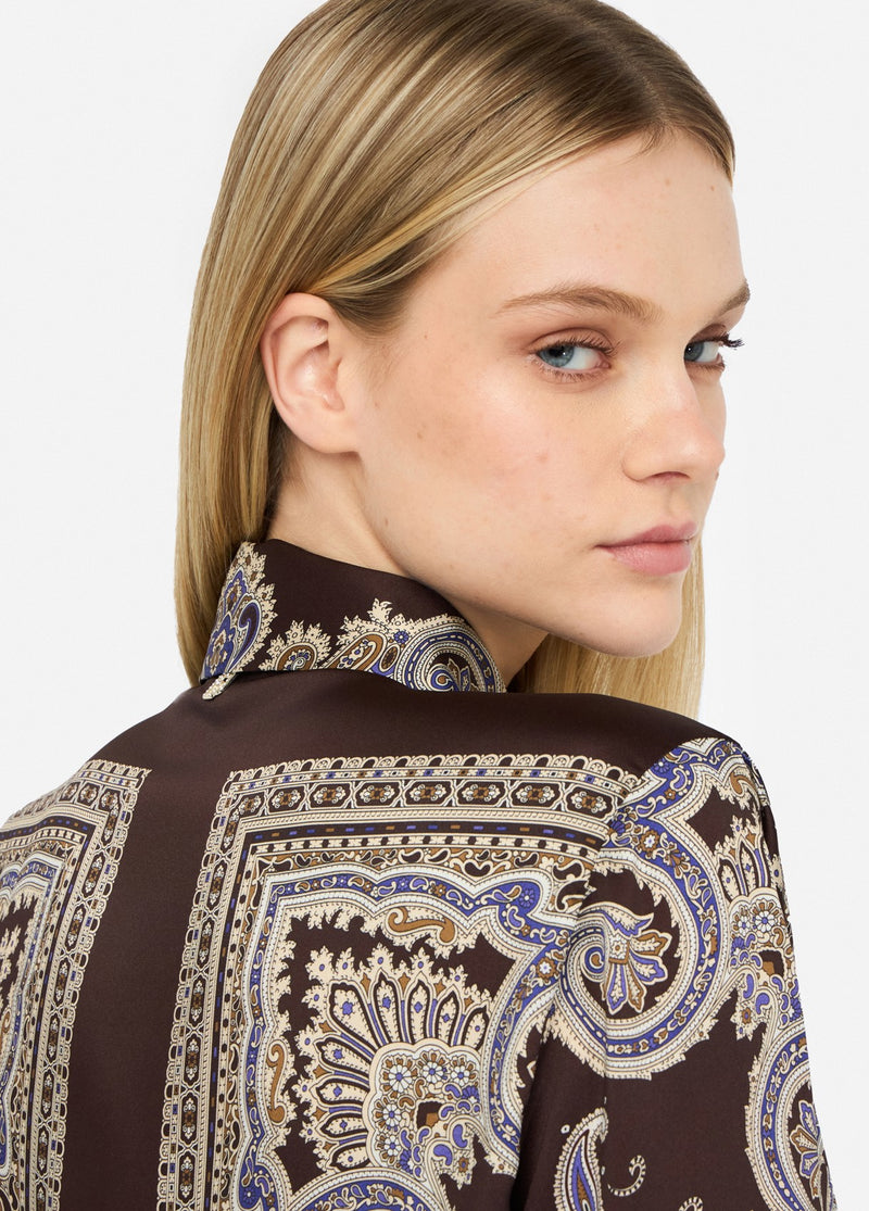 Printed Twill Shirt Brown