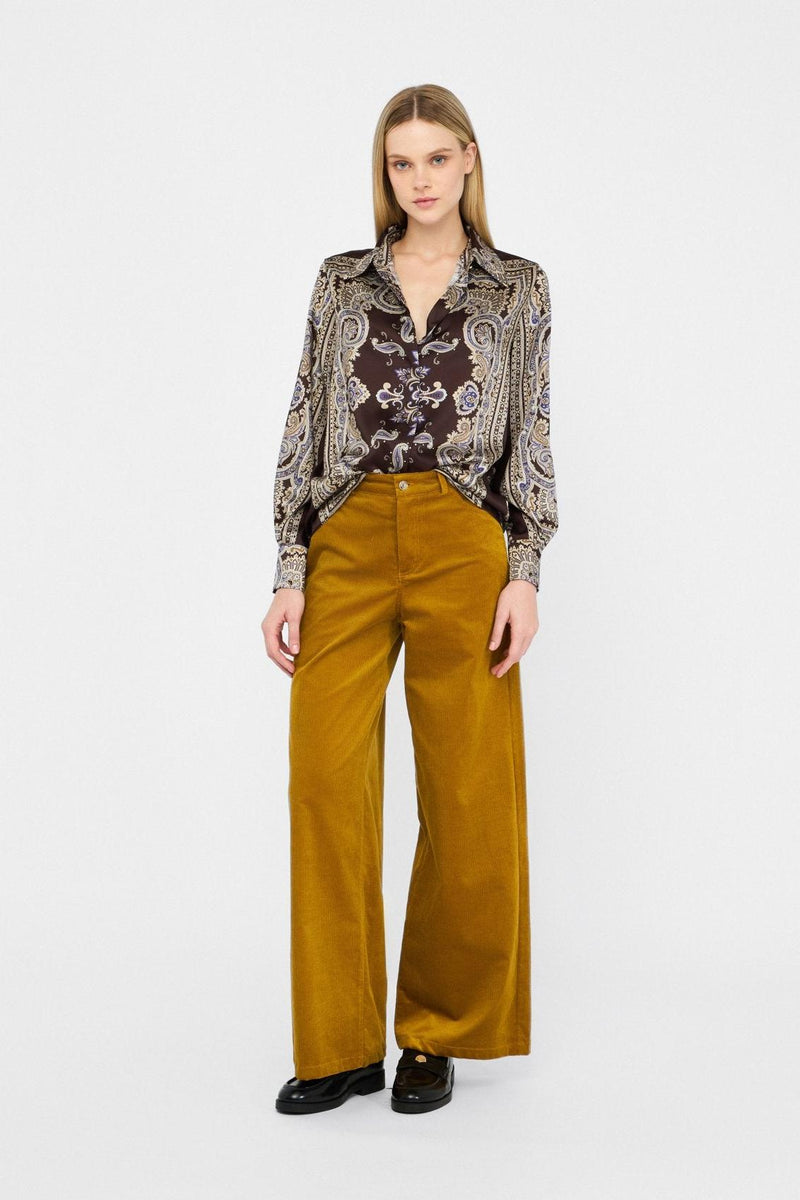 Printed Twill Shirt Brown