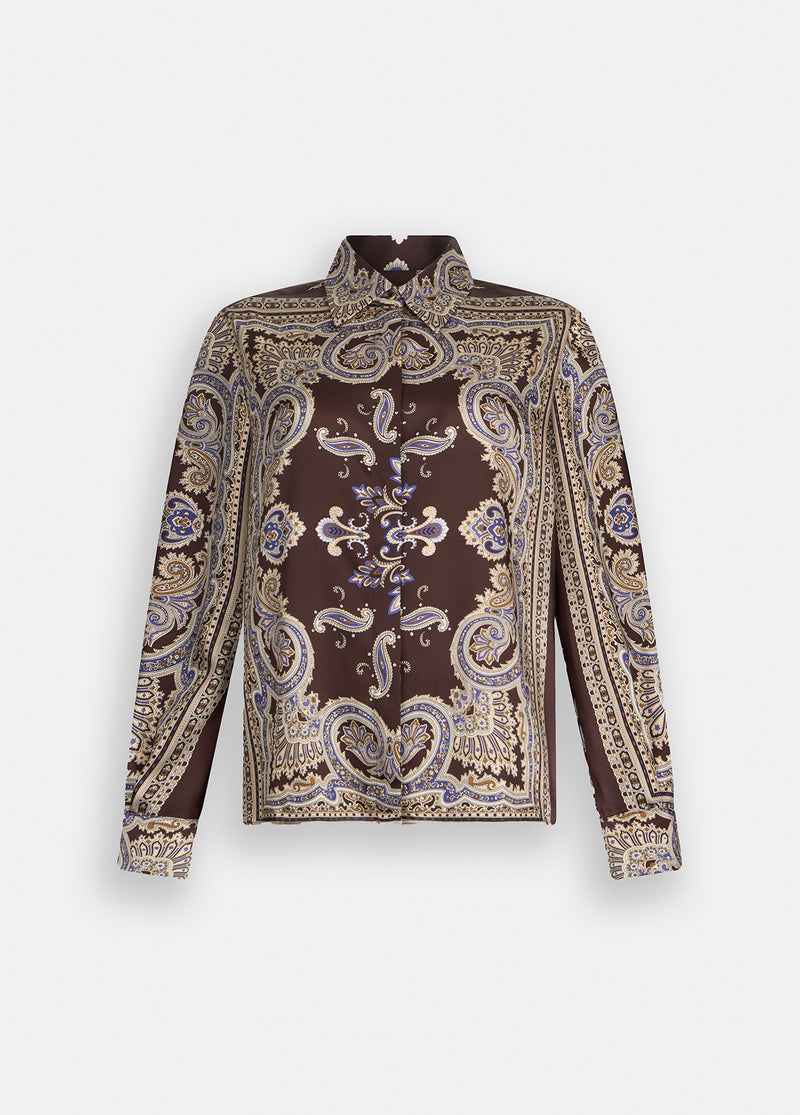 Printed Twill Shirt Brown