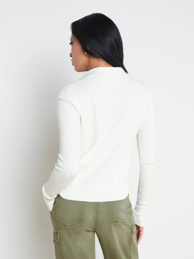 Sterling Jeweled Collar Sweater Ivory