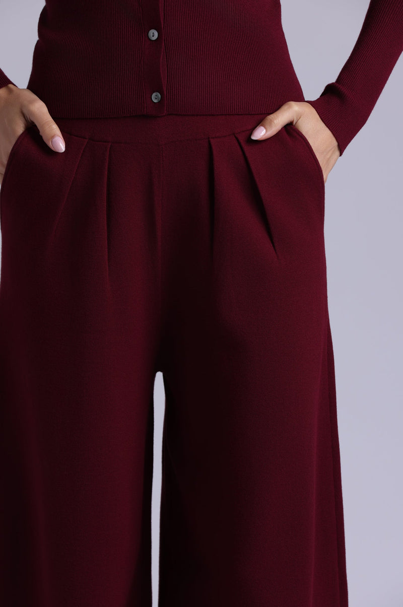 Viscose Palazzo Pant Bordeaux