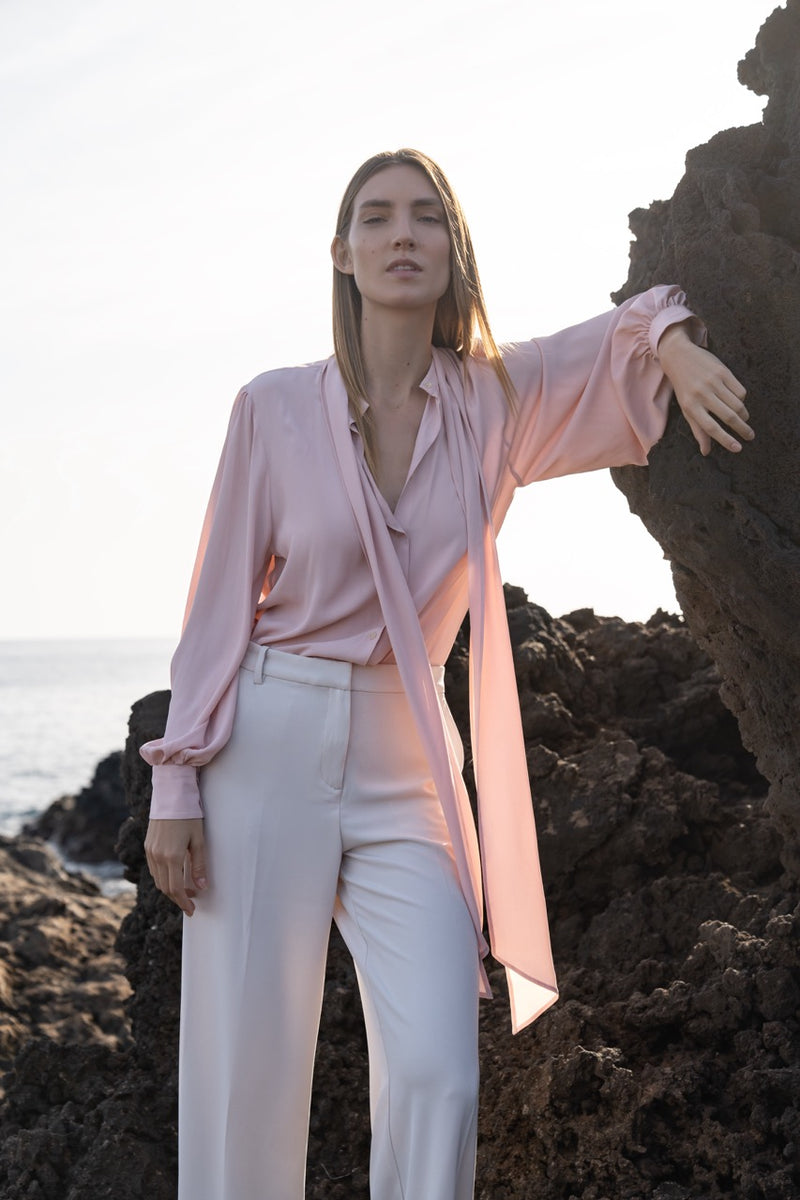 Alexandra Bow Blouse Rose