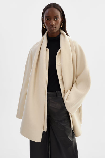 Anca Wool Scarf Jacket Winter White