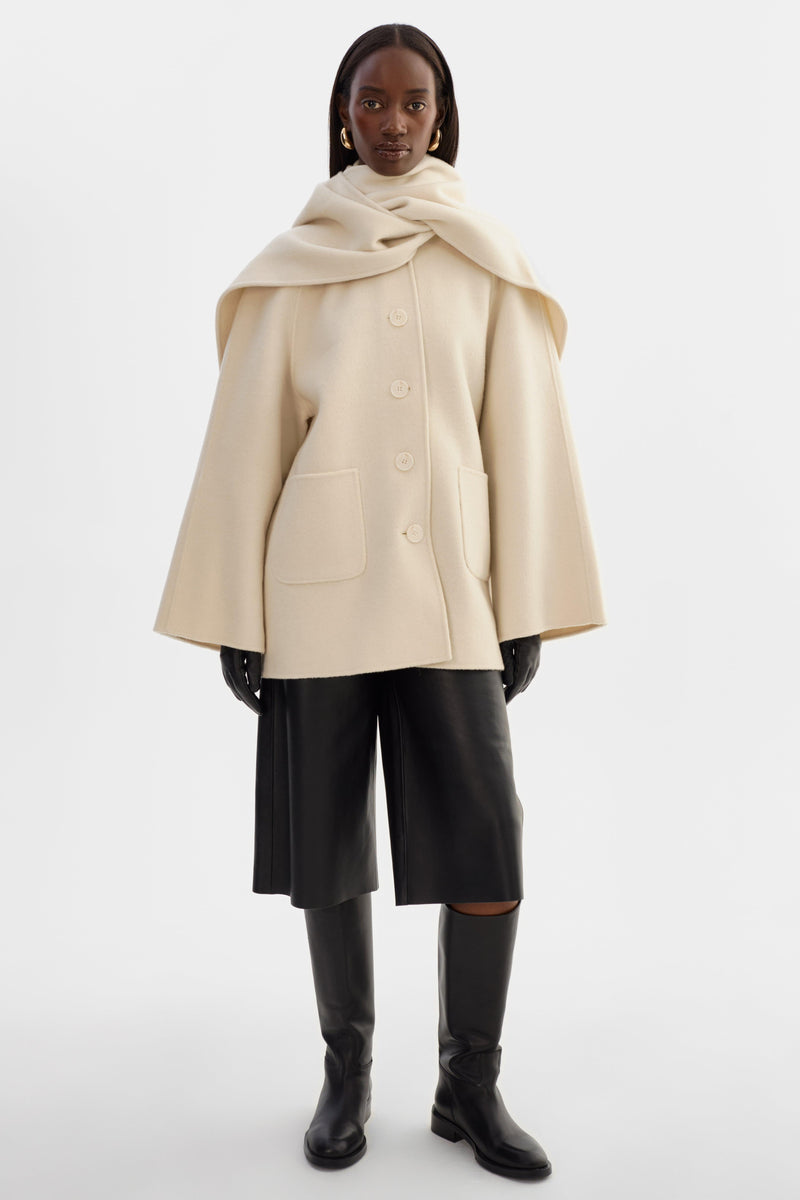 Anca Wool Scarf Jacket Winter White