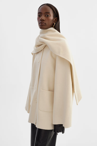 Anca Wool Scarf Jacket Winter White