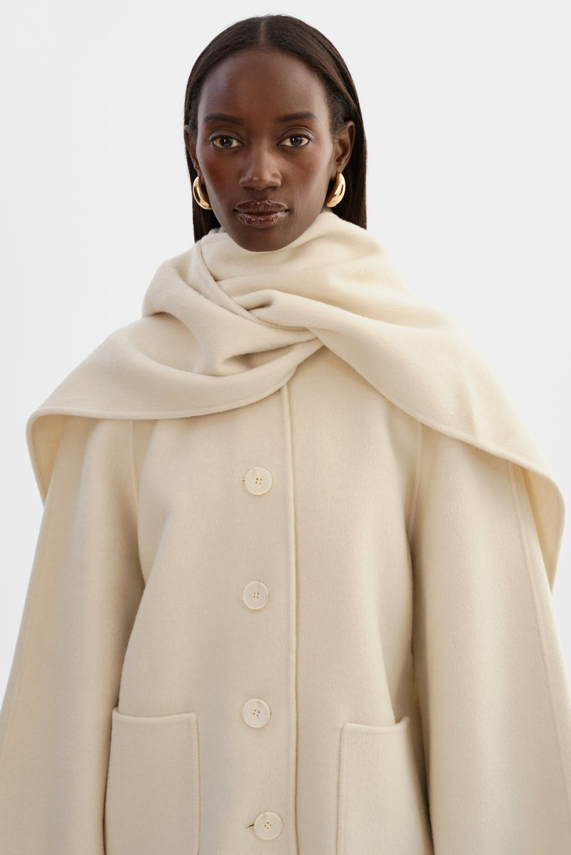 Anca Wool Scarf Jacket Winter White