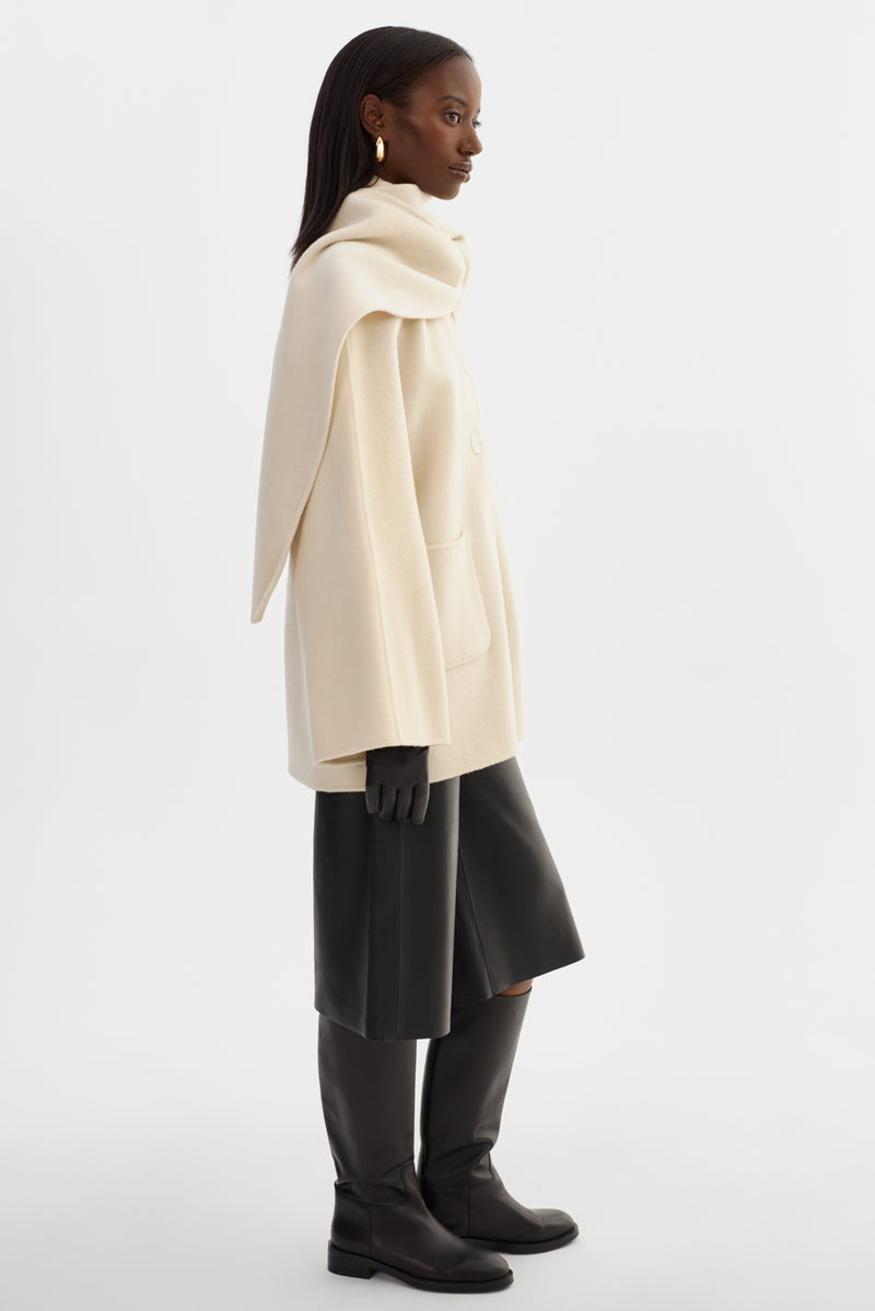 Anca Wool Scarf Jacket Winter White