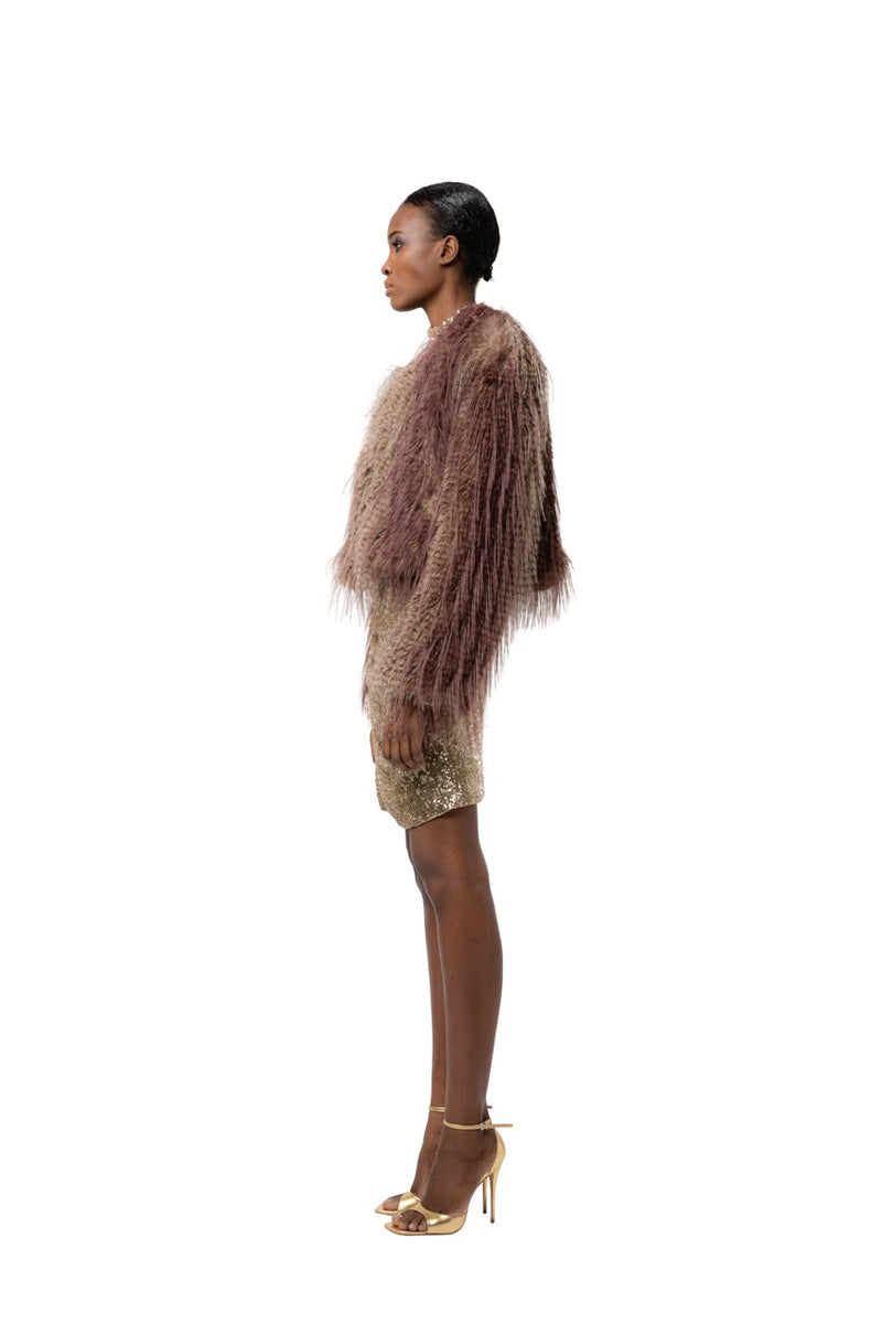 Anna Coat in Ostrich