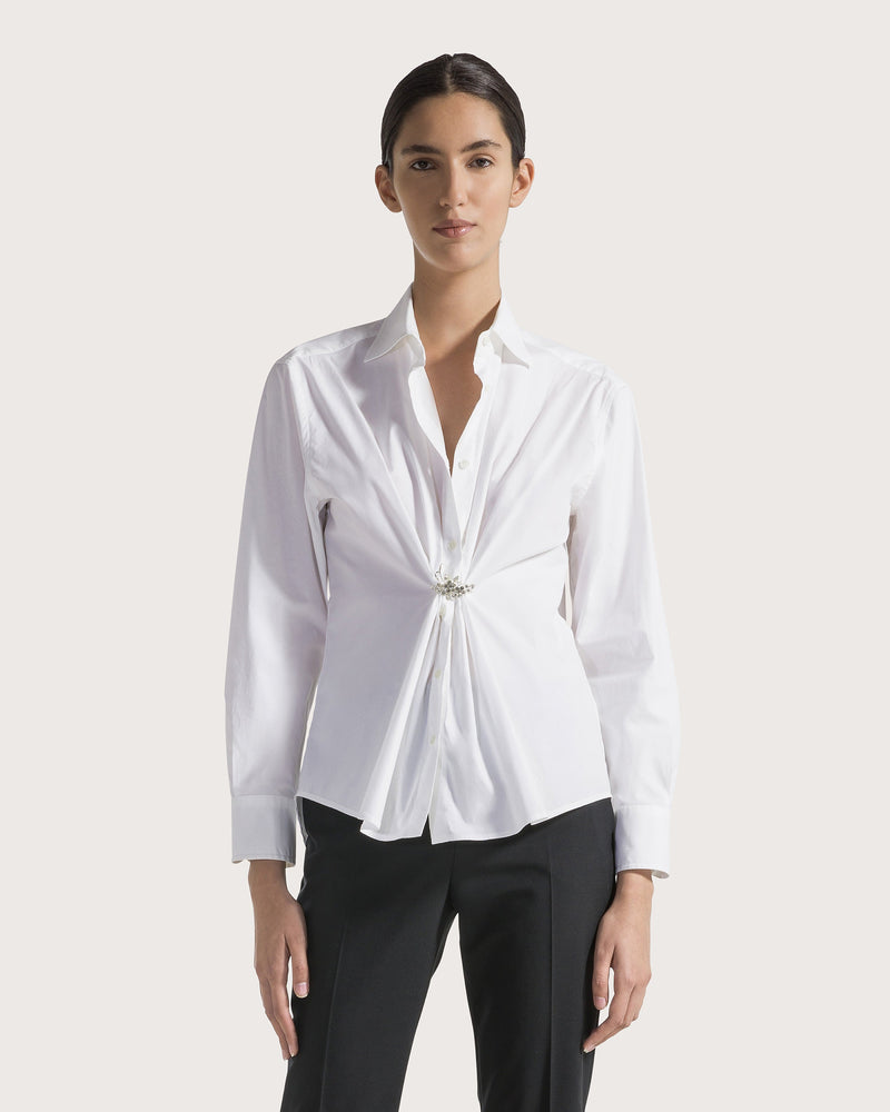 Jewel Poplin Shirt White