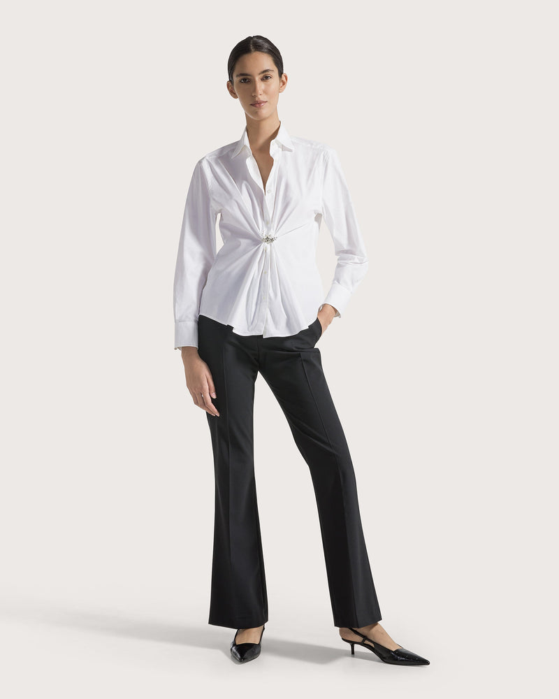 Jewel Poplin Shirt White