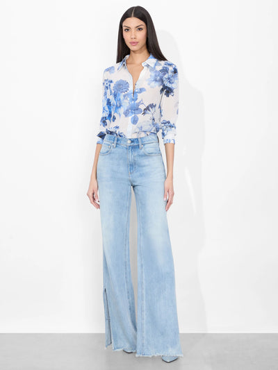 Willa Top in Blue Floral