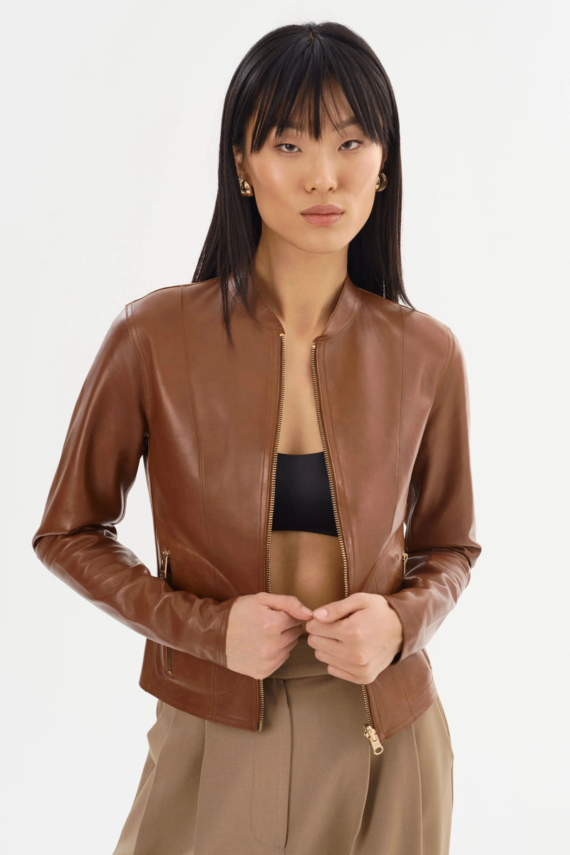 Chapin Reversible Jacket in Luggage/ Gold