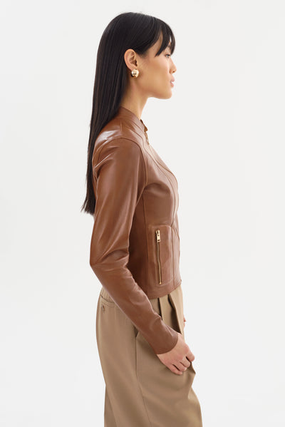 Chapin Reversible Jacket in Luggage/ Gold