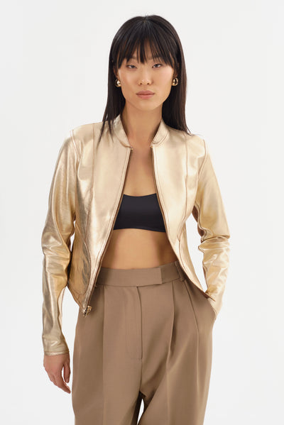 Chapin Reversible Jacket in Luggage/ Gold