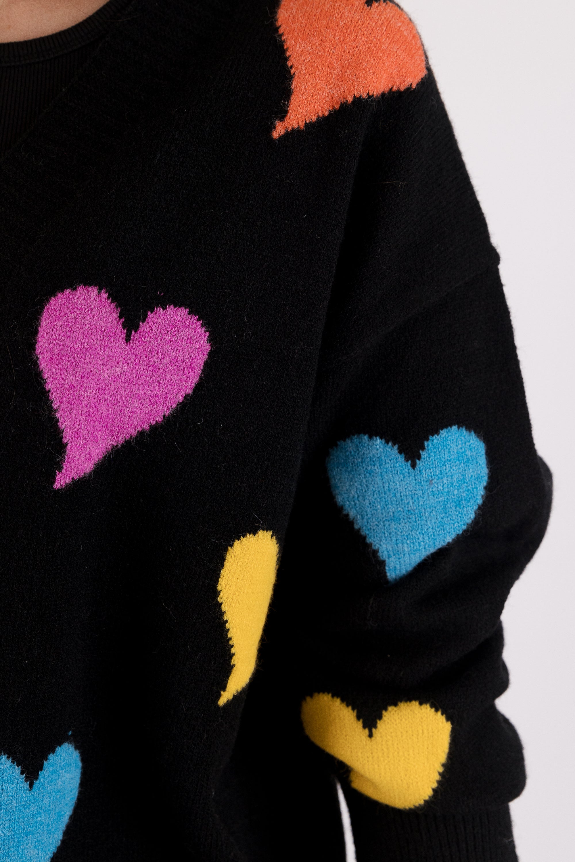 Cardigan With Coloured Heart Print by Yates & Co