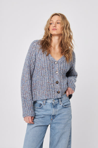 Hawkins V Neck Autumn Sunset Sweater