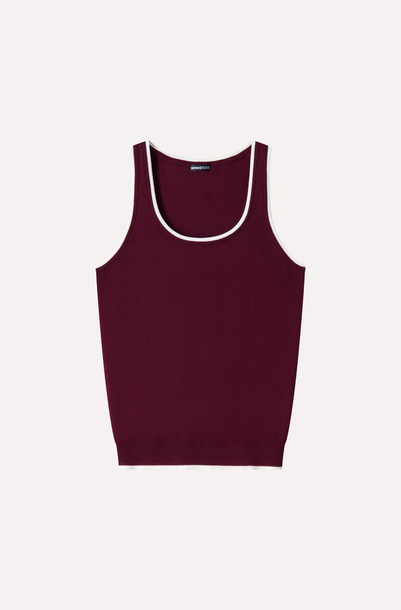 Supima Cotton Cashmere Scoop Tank Bordeaux