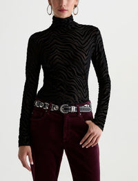Chels Velvet Turtleneck Wild Lines