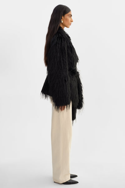 Isla Faux Fur Belted Coat