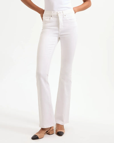 Beverly Skinny Flare Jeans In White