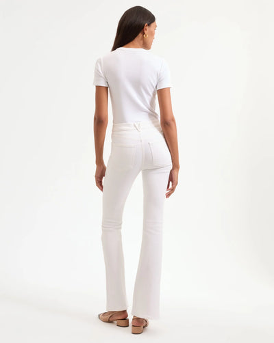 Beverly Skinny Flare Jeans In White