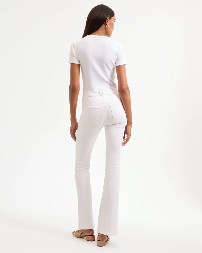 Beverly Skinny Flare Jeans In White