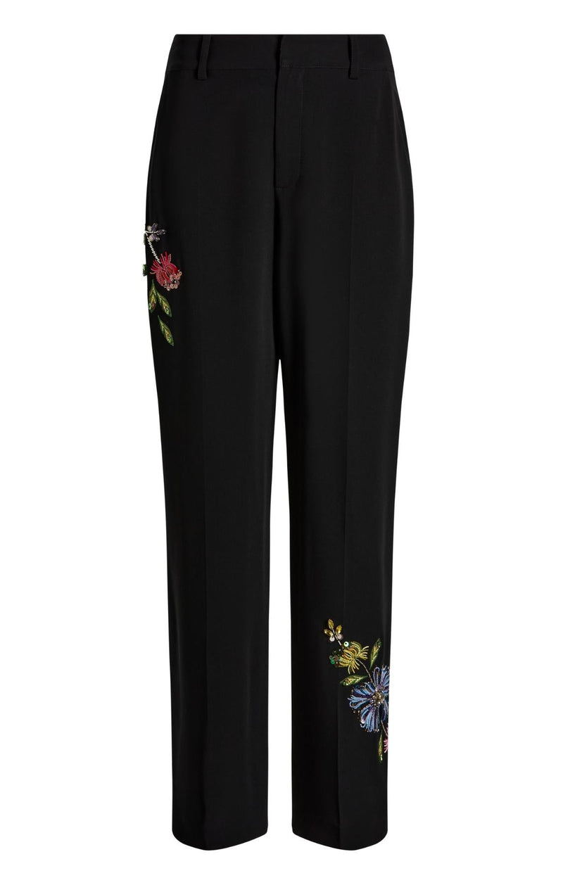 Floral Mixed Media Harlan Pant Black/Multi