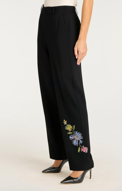 Floral Mixed Media Harlan Pant Black/Multi