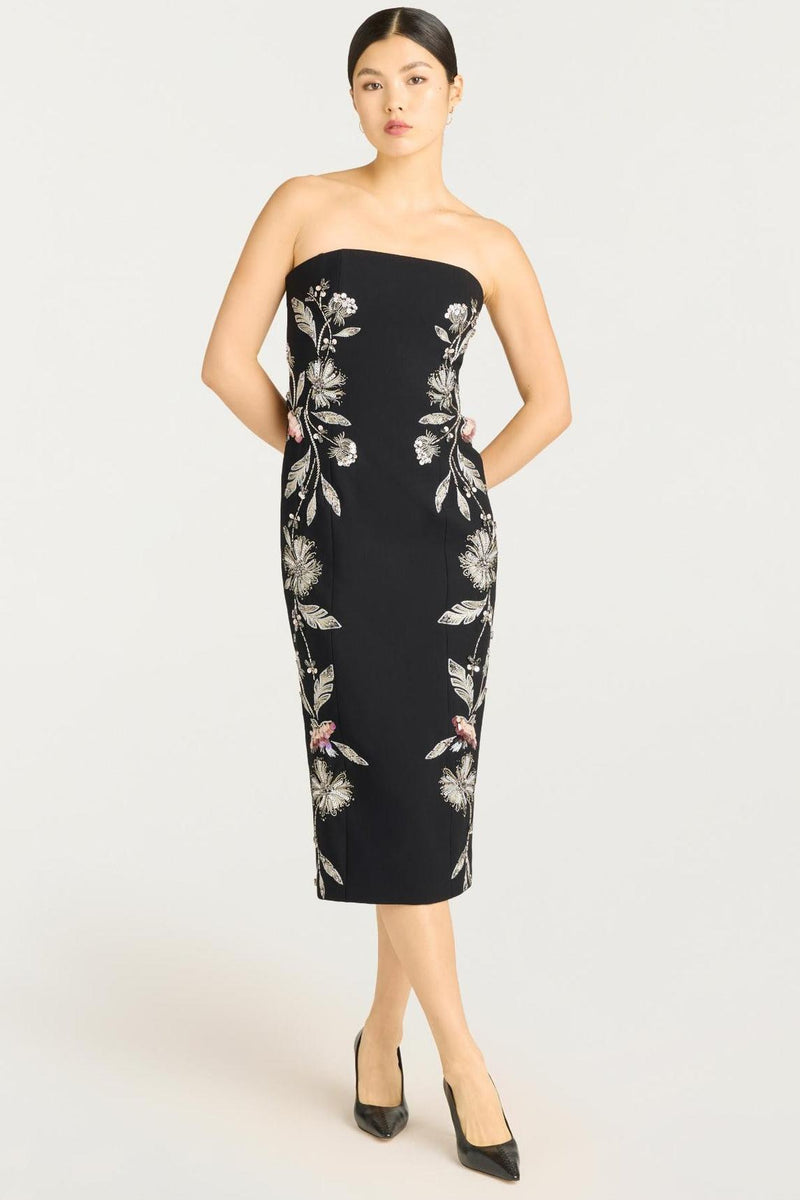 Floral Mixed Media Niles Dress Black/Multi