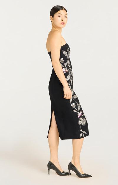Floral Mixed Media Niles Dress Black/Multi