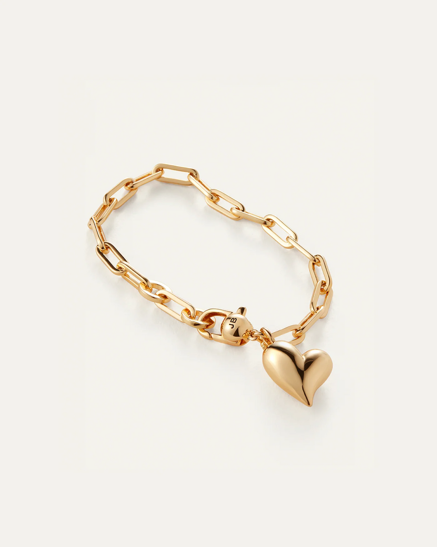 Puffy Heart Bracelet Gold