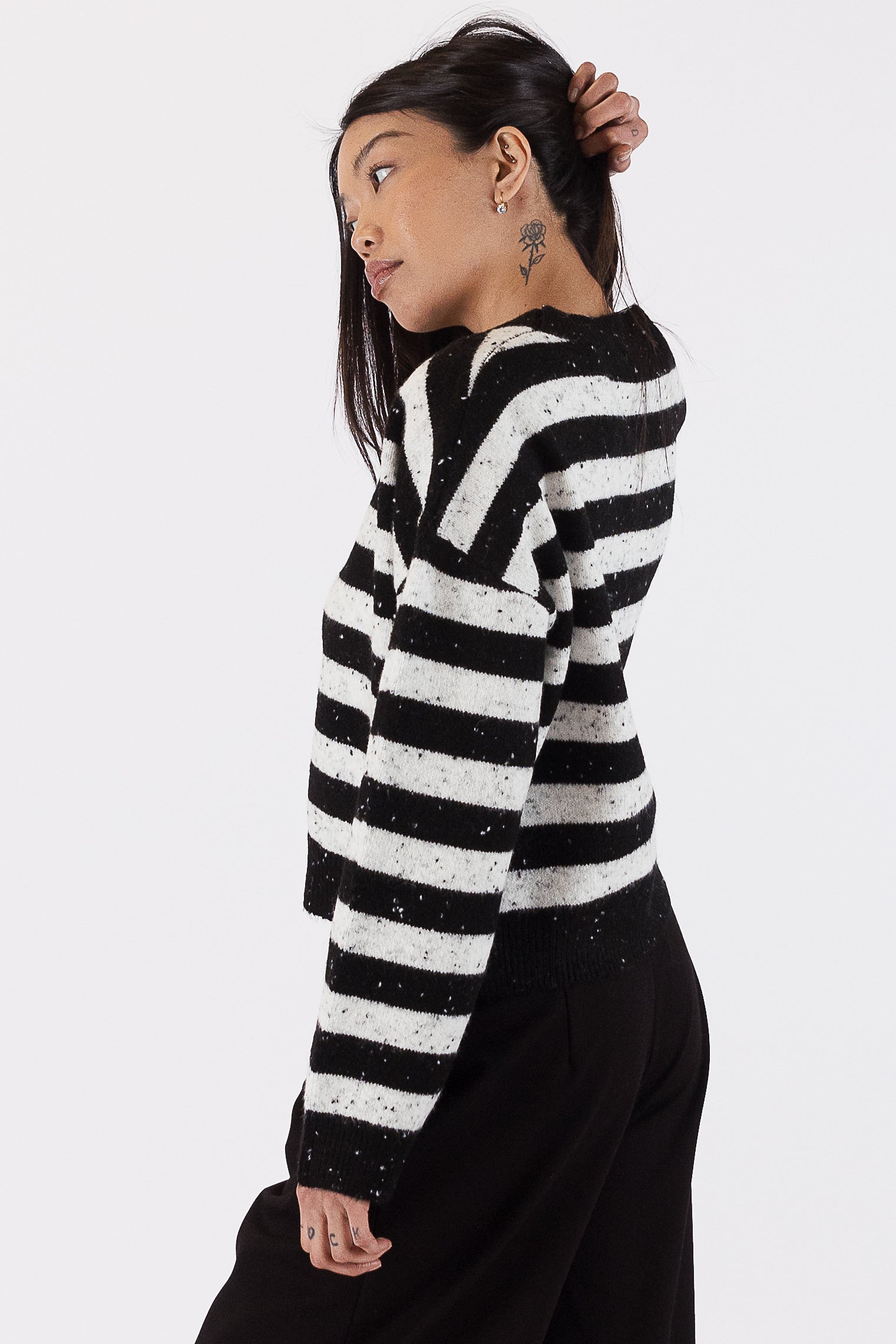 Fleck Striped Sweater by Yates & Co