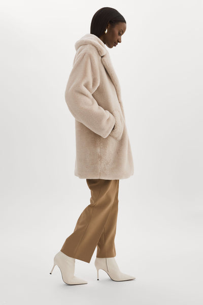 Linnea Faux Fur Coat Oat