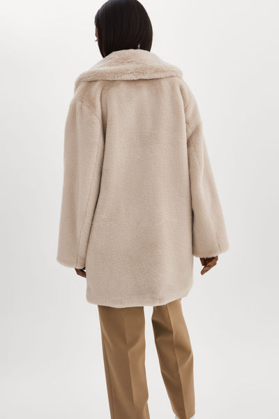 Linnea Faux Fur Coat Oat