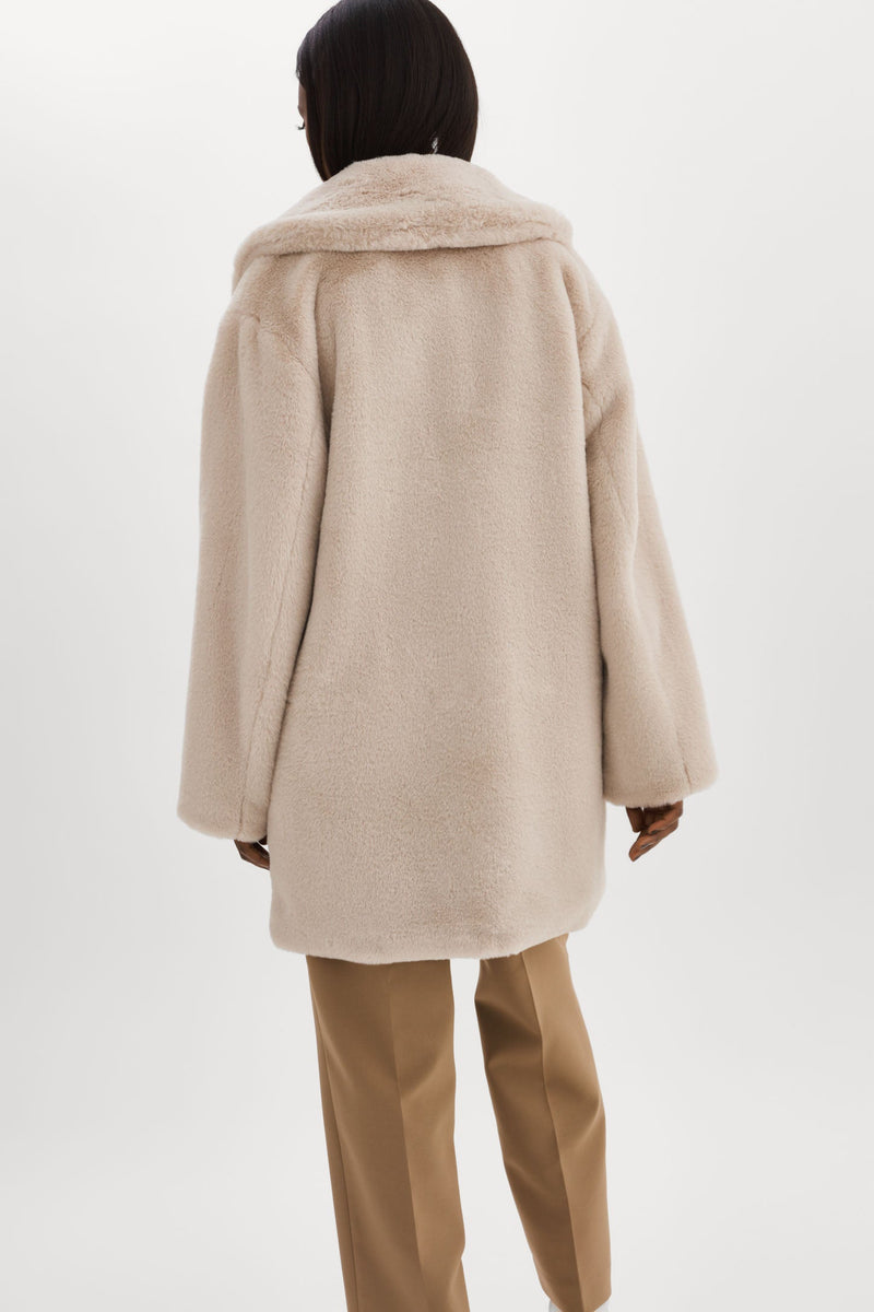 Linnea Faux Fur Coat Oat