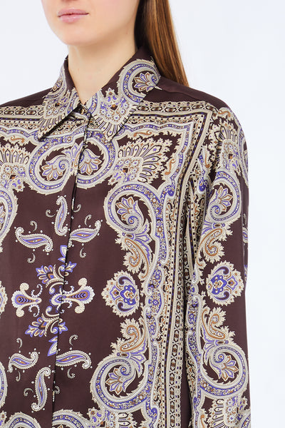 Printed Twill Shirt Brown