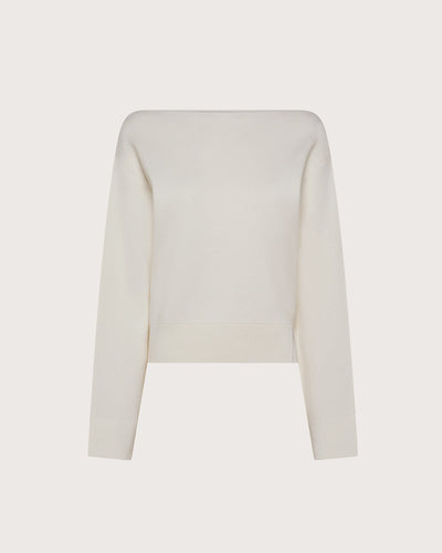 Stretch Wool Bateau Neckline