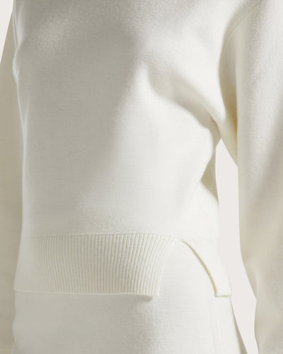 Stretch Wool Bateau Neckline