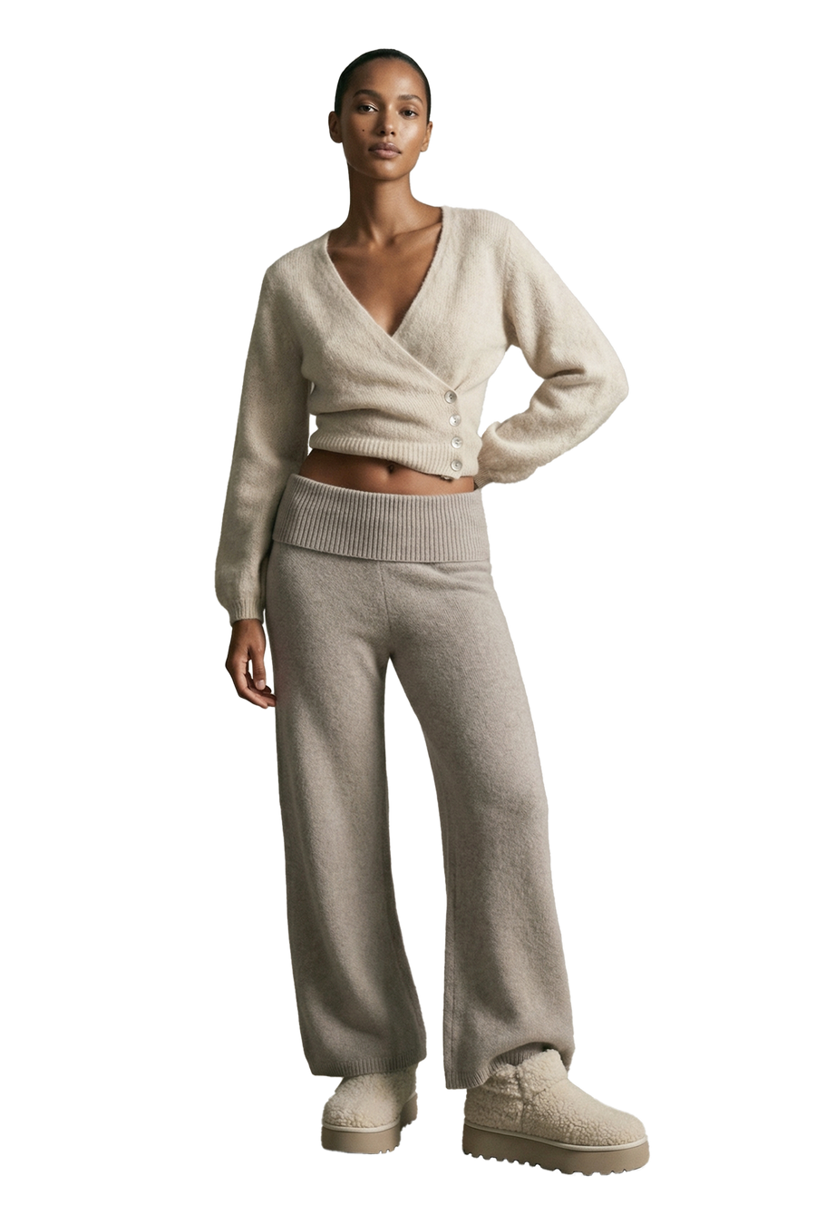 Mariya Wrap Cardigan Beige