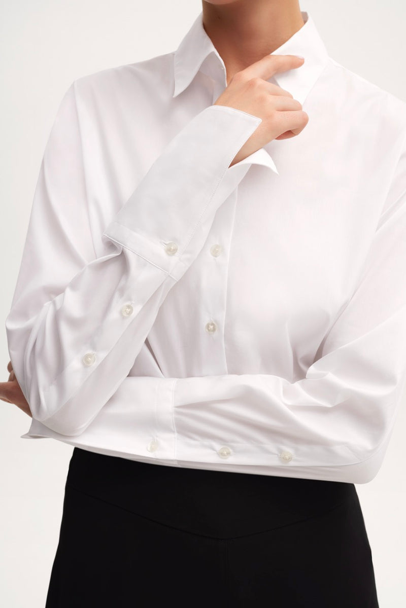 New Voyage French Cuff Blouse White