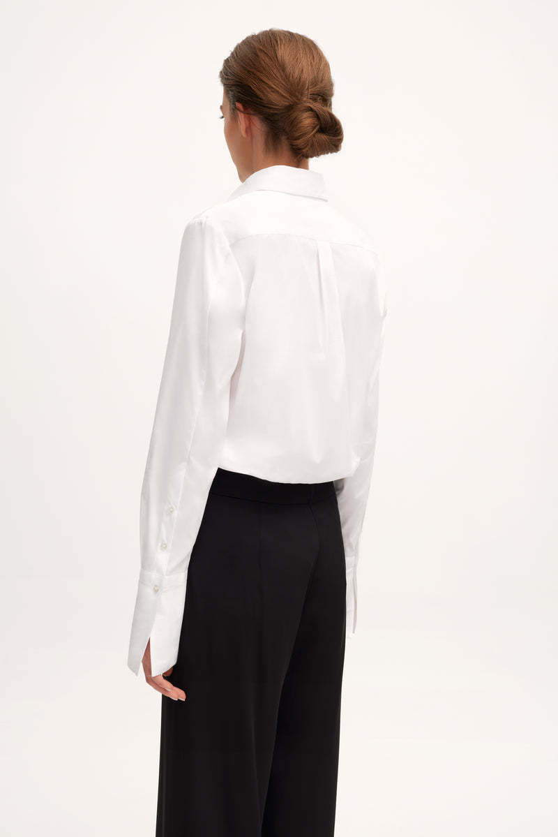 New Voyage French Cuff Blouse White