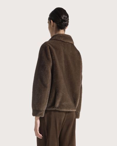 Mock Mink Jacket Brown