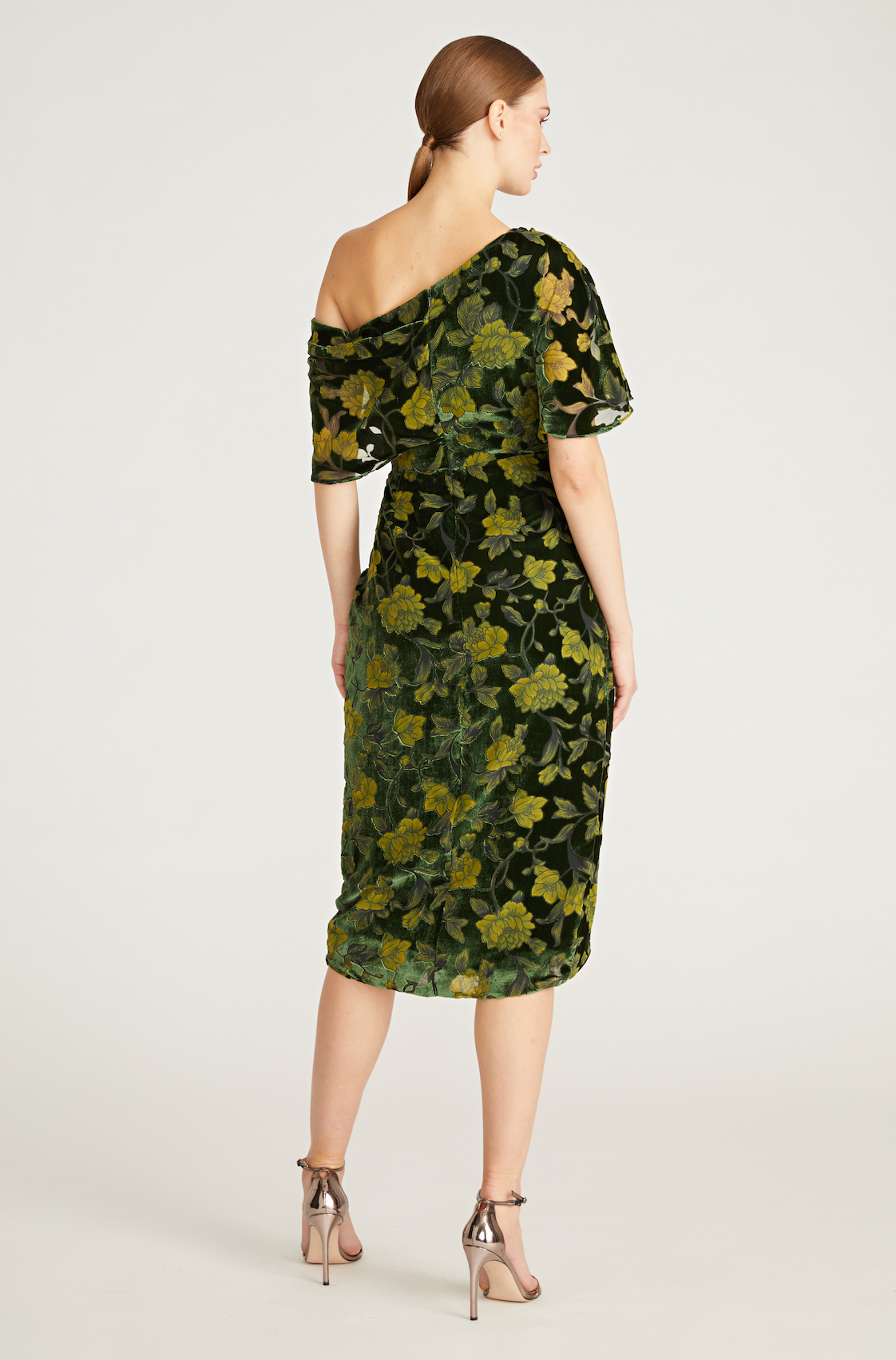 Maia One Shoulder Velvet Dress by Theia