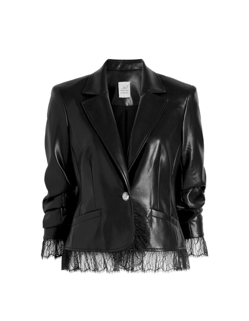 Le Petit Roxie Blazer Black Vegan Leather